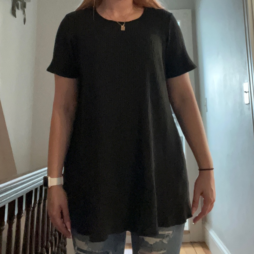 Black Long Short Sleeved Top